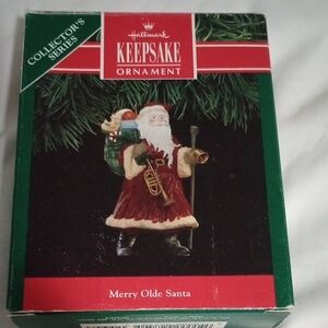 Hallmark Keepsake Santa Ornament with Red and Green